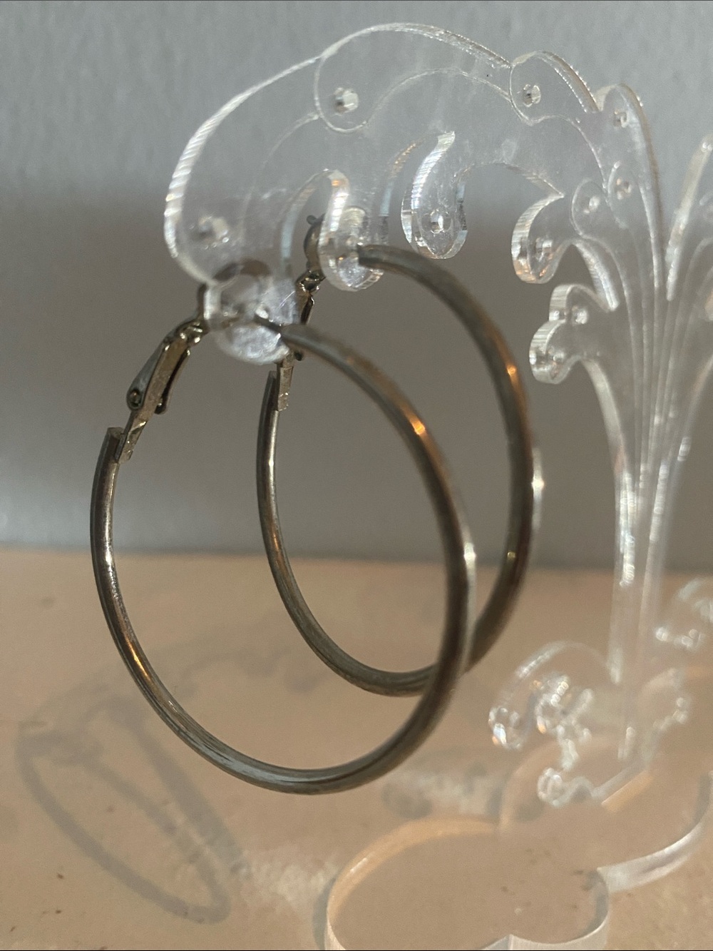 Sleek Silver-Tone Hoop Earrings for Women
